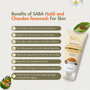 Saba Soap-Free Facewash with Natural Turmeric and Sandalwood