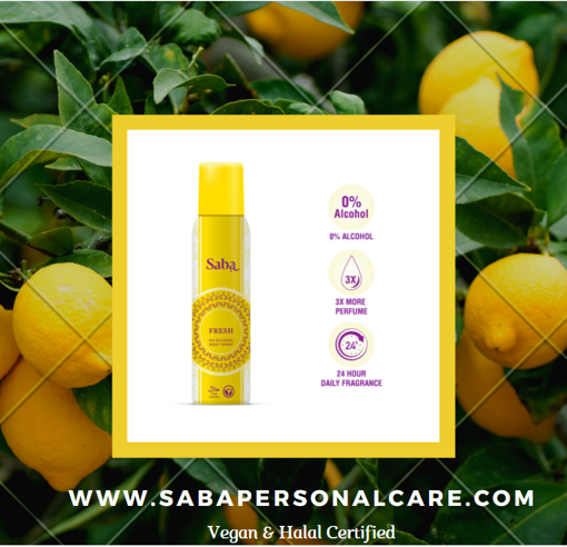 Saba Fresh Halal & Vegan Perfumed Body Spray Deodorant